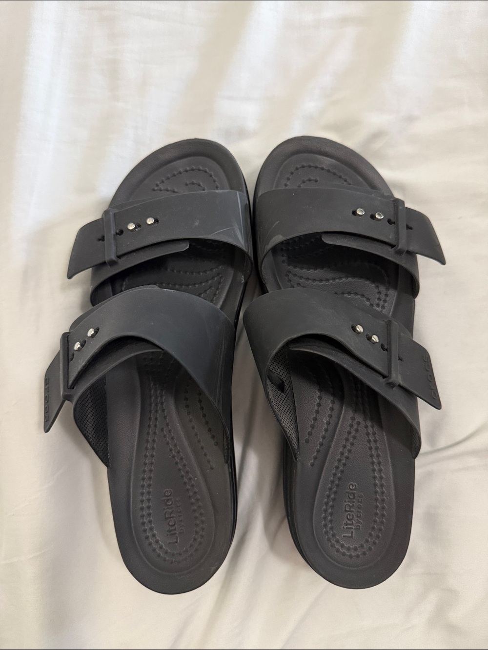 Croc black wedge sandal